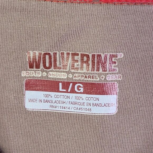 Wolverine Mens Sz L Red Striped Short Sleeve Polo Shirt - Picture 6 of 11
